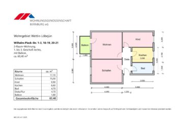 3-Raum-Wohnung mit Dusche im 1. Geschoss in Löbejün zu vermieten, 06193 Wettin-Löbejün, Etagenwohnung